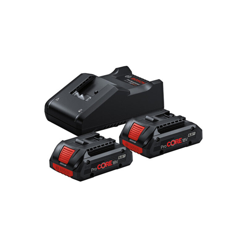 Bosch Akku Starter-Set ProCORE 18V 4,0Ah 2x Akkupack GAL 18V-40 Ladegerät 80min - 3165140970341