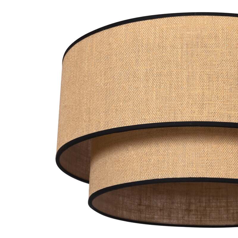 Euluna Deckenlampe Boho jute & black Ø60cm Deckenlampe Deko-Deckenlicht Leuchte - 5903689183086
