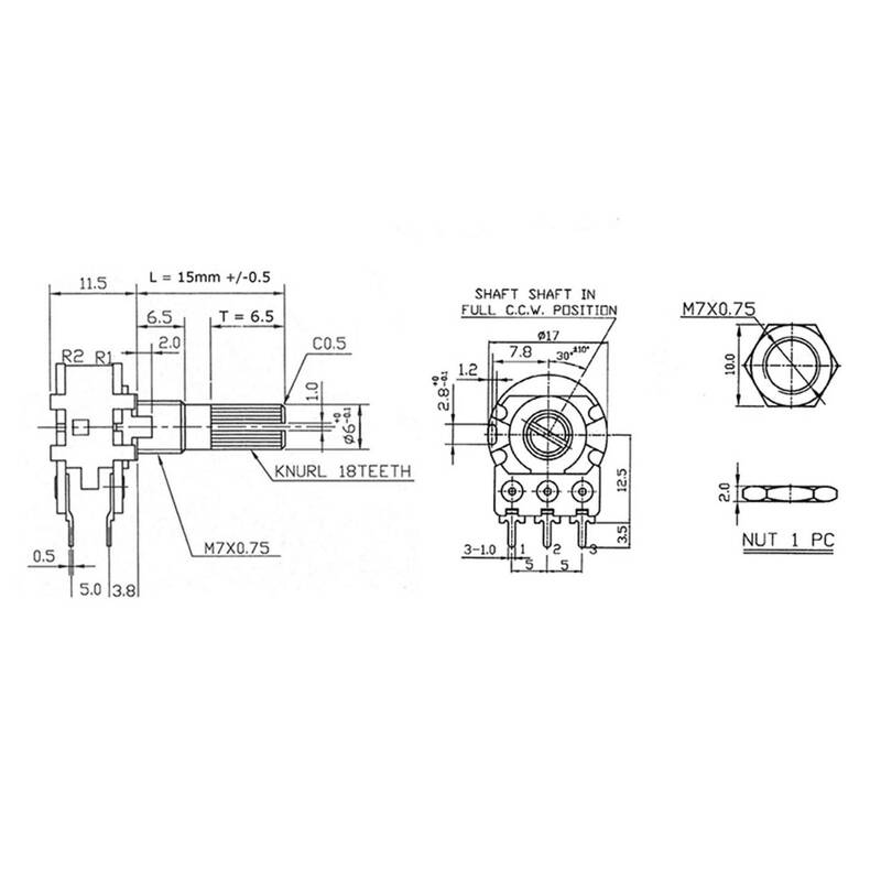 Alpha Dreh-Potentiometer RV16AF20KA100KM Mono 100kΩ 0,05W Metallachse 300° 1 St. - 2050005650050