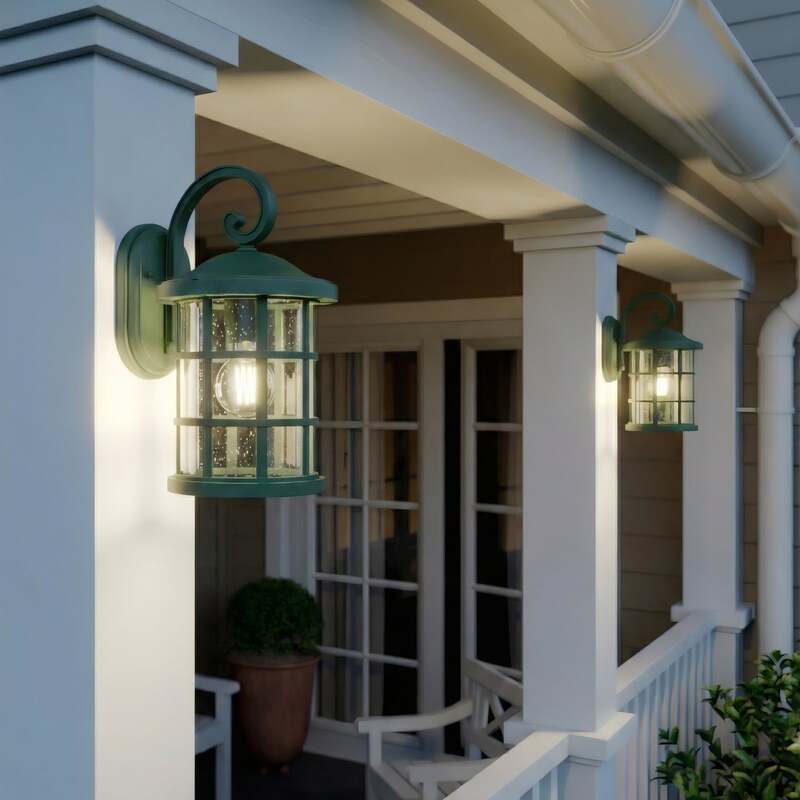 Lindby Außenwandleuchte Außenlampe Ankea grün Glas Kunststoff E27 LED IP23 - 4255830907166