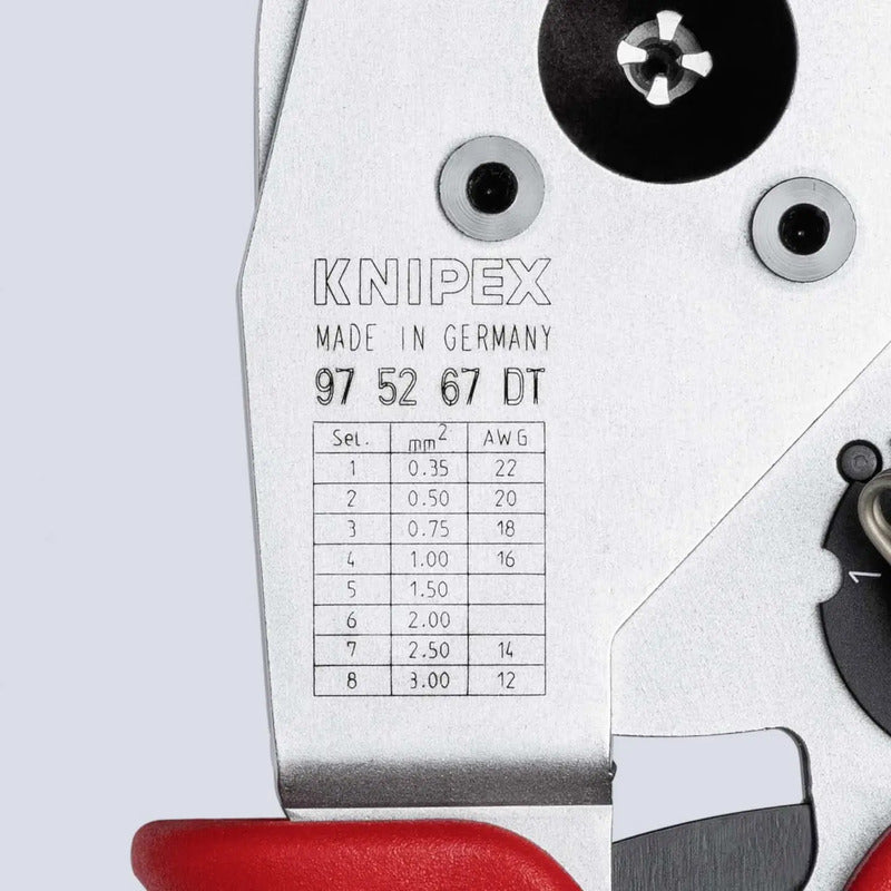 Knipex Crimpzange Stiftkontakte Buchsenkontakt 0,35 bis 3 mm² ergonomisch 230mm - 4003773088820