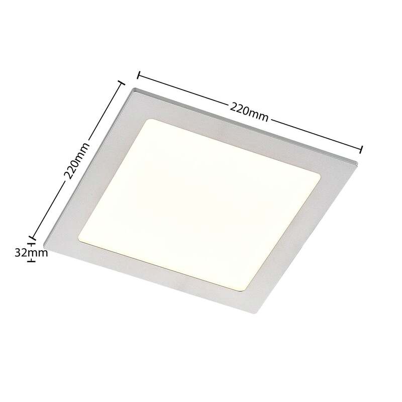 Prios LED-Einbaulampe Helina 22 cm 24 W dimmbar warmweiß IP44 Silber - 4251911707519