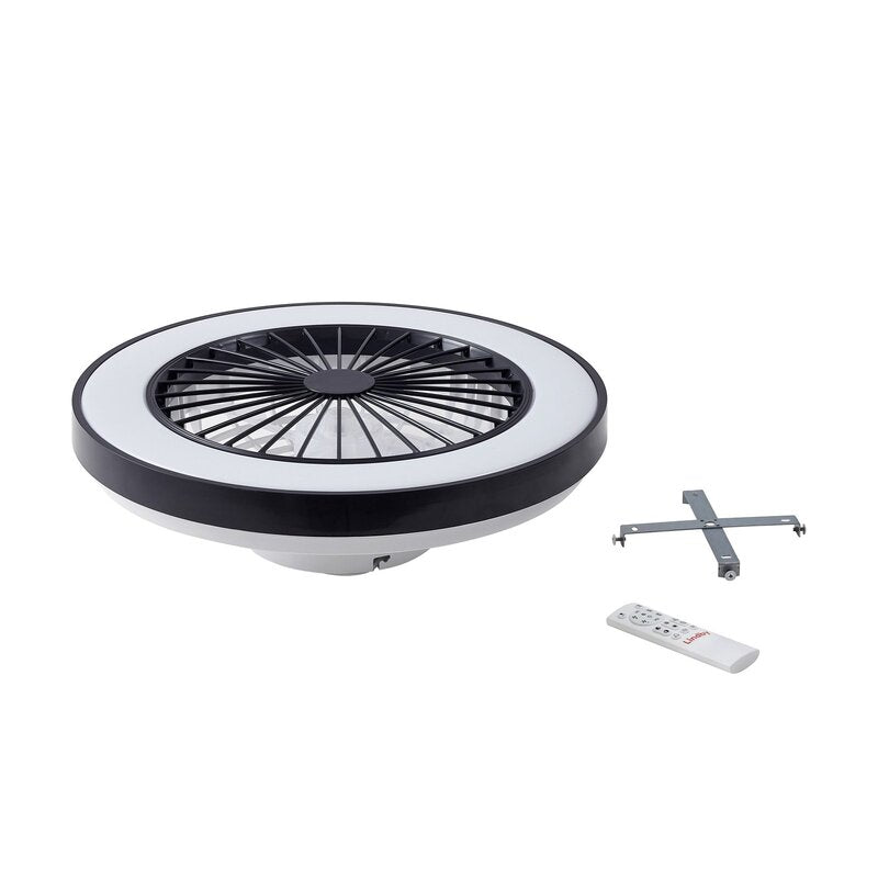 Lindby LED-Deckenventilator Teleo schwarz DC leise Tuya Ventilator Deckenla19 - 4251911780215