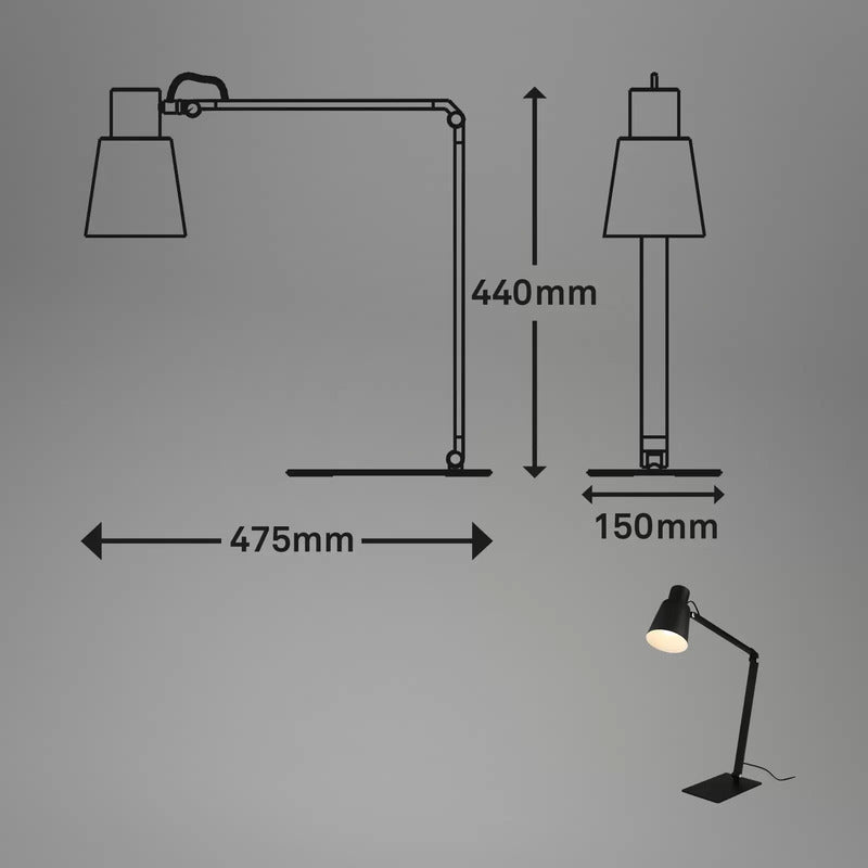 Briloner Schreibtischleuchte 7467015 Tischlampe Tischleuchte Leuchte in Schwarz - 4002707445296