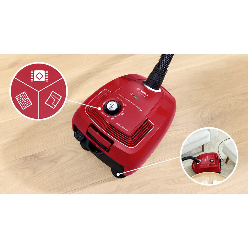 Bosch Staubsauger mit Beutel Serie 4 rot 600 W 4 l Staubkapazität 10 m Radius - 4242005364039