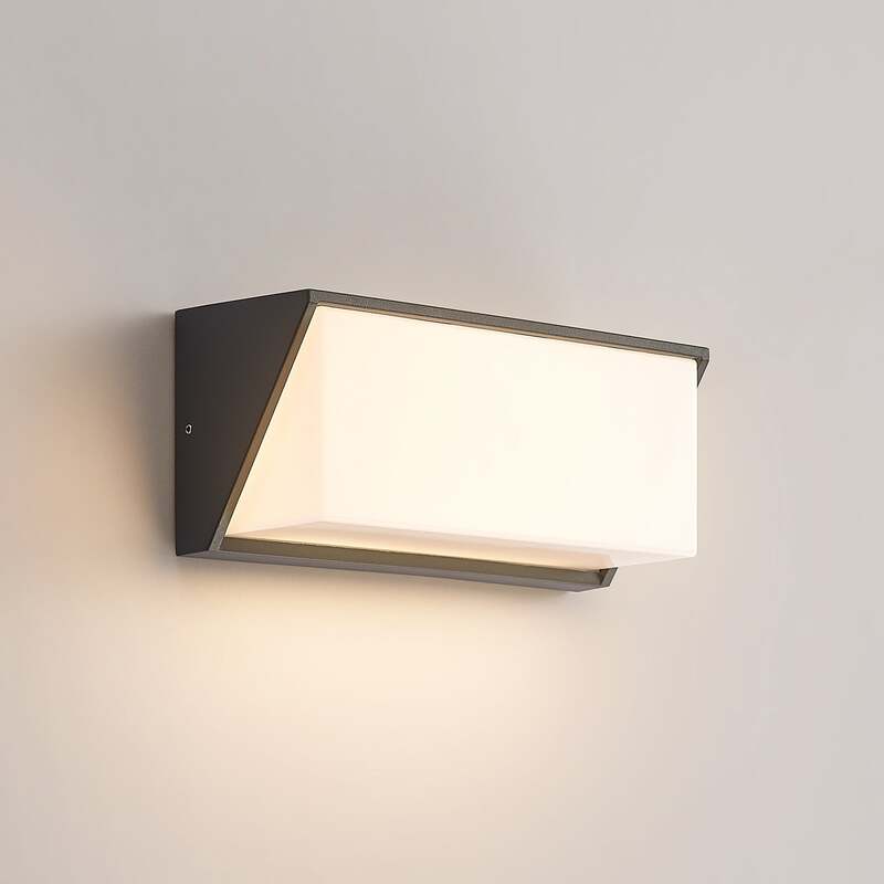 Lindby Außenleuchte Wandlampe LED dunkelgrau IP65 Außenlampe warmweiß 25 cm - 4251911706185