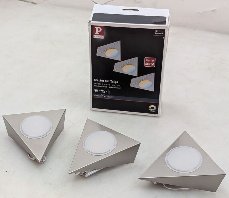 Paulmann Möbellampe LED Trigo 3er Set dimmbar nickel gebürstet 570lm 2700K-6500K - 4000870999745