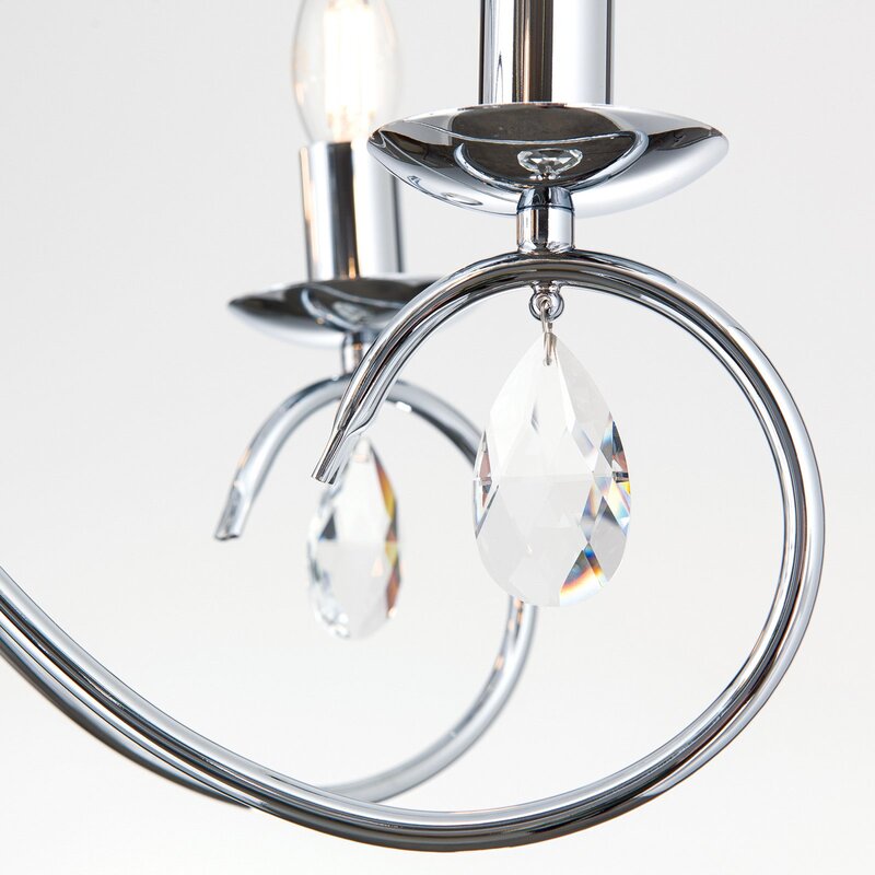 ORION Kronleuchter Deckenlampe Alessia Kristallglas chrom 5-flammig - 9003090194612
