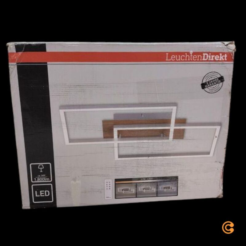 JUST LIGHT Deckenleuchte Iven LED Lampe dimmbar Fernbedienung stahl holz - 4043689971229
