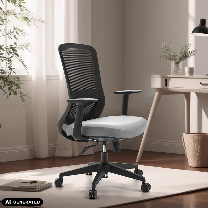 hjh OFFICE Home Office Stuhl Sedito Stoff Netzstoff Armlehnen Bürostuhl schwarz - 4064323108603