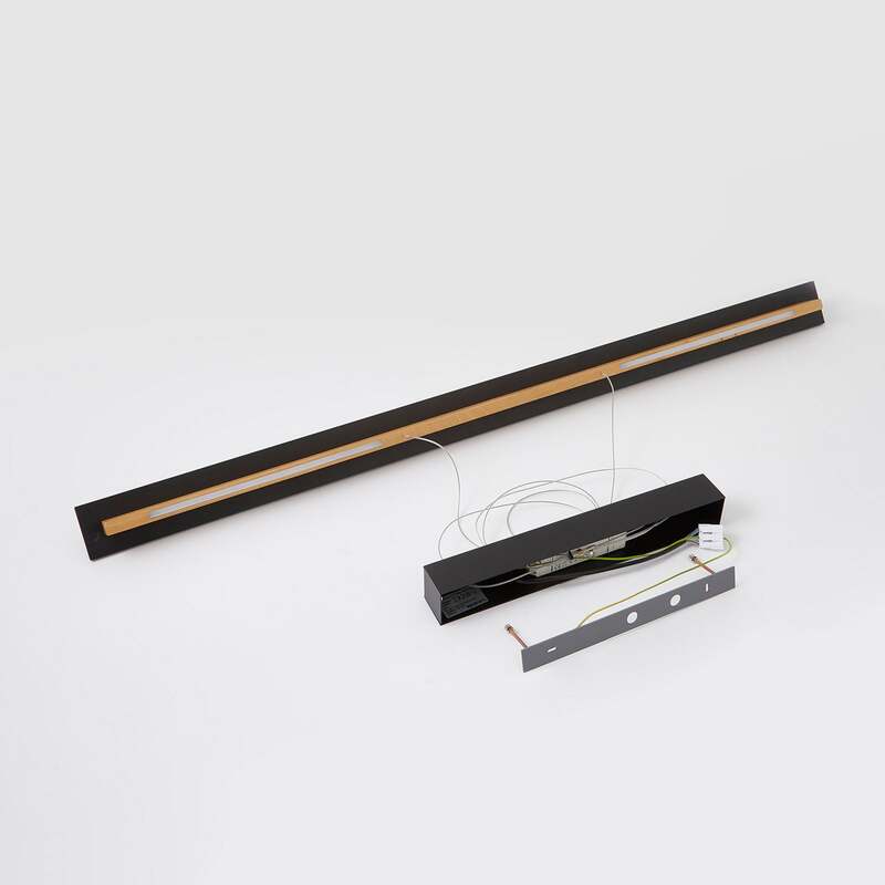 quitani Pendelleuchte Hängeleuchte Lexa LED dimmbar eiche schwarz 118cm - 4251096570458