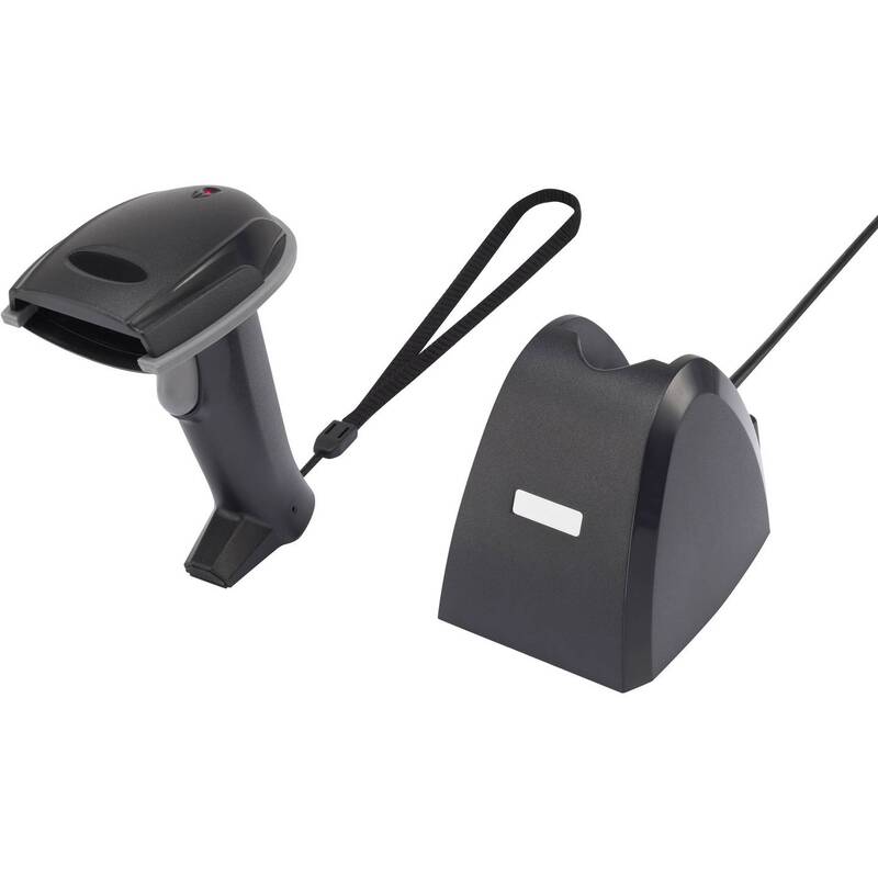 Riotec iCR6307ABU 1D Wireless Barcode-Scanner LED Schwarz Hand-Scanner USB Scan - 4016138940473