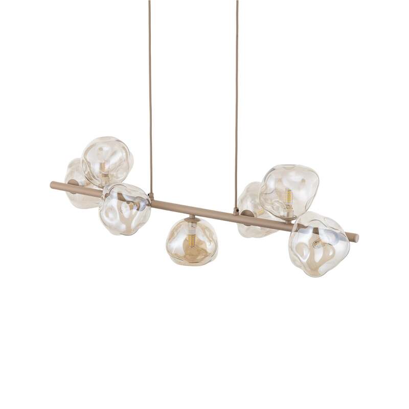 Hängeleuchte Lava 7-flammig LED Pendelleuchte dimmbar sand cognac 90x33cm - 5906135111091