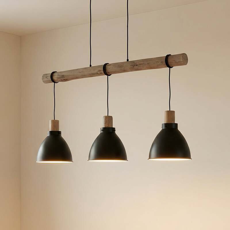 Lindby Hängeleuchte Trebale LED Pendelleuchte Hängelampe 3-flammig schwarz Ø28cm - 4251096584042