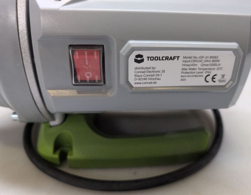 TOOLCRAFT Gartenpumpe 800W 5000l/h Bewässerungspumpe Gartenwasserpumpe robust - 4064161310152
