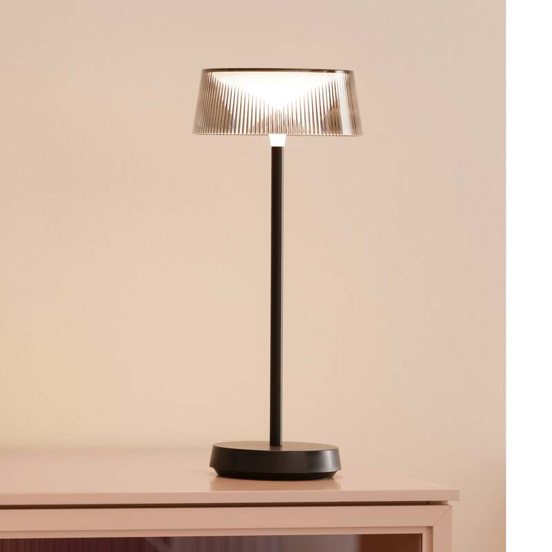 Schöner Wohnen Tischleuchte Lampe LED Akku Torre Schwarz Dimmer USB Außen Innen - 4052231503870