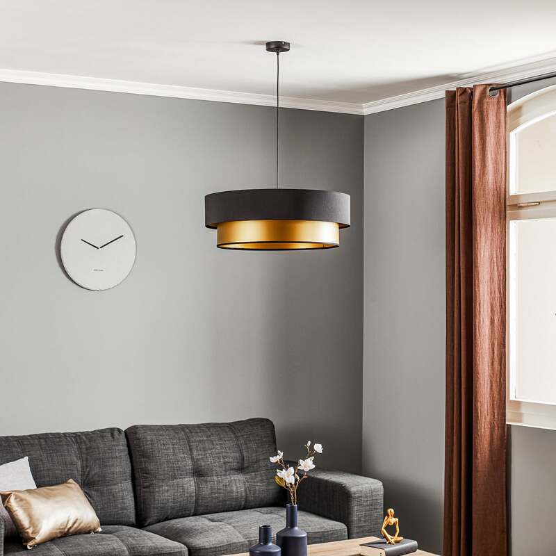 Euluna Hängeleuchte Dorina Deckenlampe Pendelleuchte E27 schwarz gold Ø 60cm596 - 5902751349139