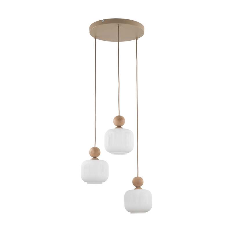 TK Lighting Pendelleuchte Ballo 3-flammig LED Hängelampe dimmbar weiß Ø35cm - 5906135110506