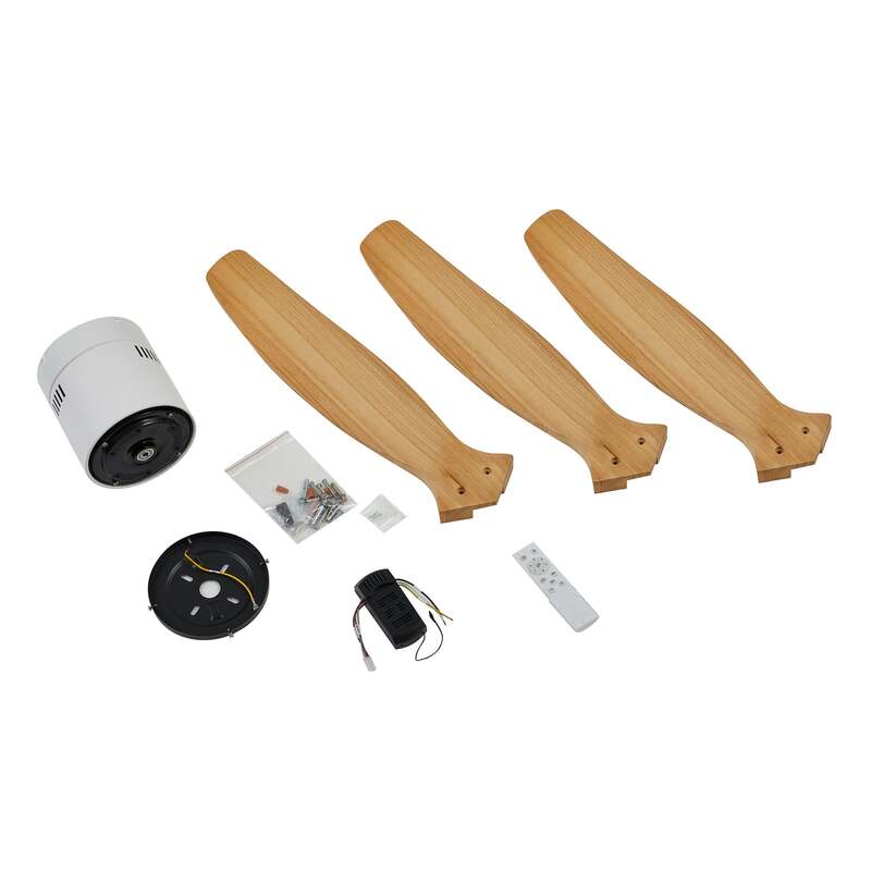 Lucande Deckenventilator Vindur weiß Holz DC leise für Räume bis 15 m² - 4251911779837
