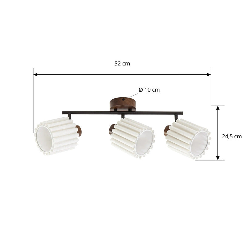 Lindby Deckenstrahler Shiloh LED 3-flammig Strahler Lampe Walnussholz beige - 4255830917042