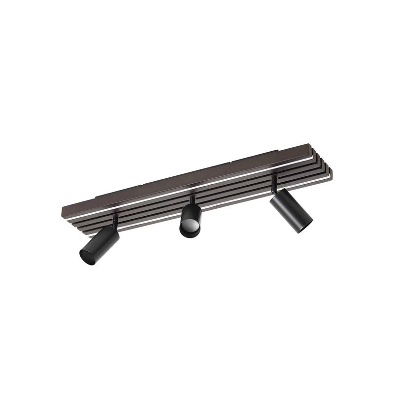 Lucande Deckenstrahler Spot LED Leuchte Holz Schwarz Eiche 3 flammig 70 cm - 4255830901331