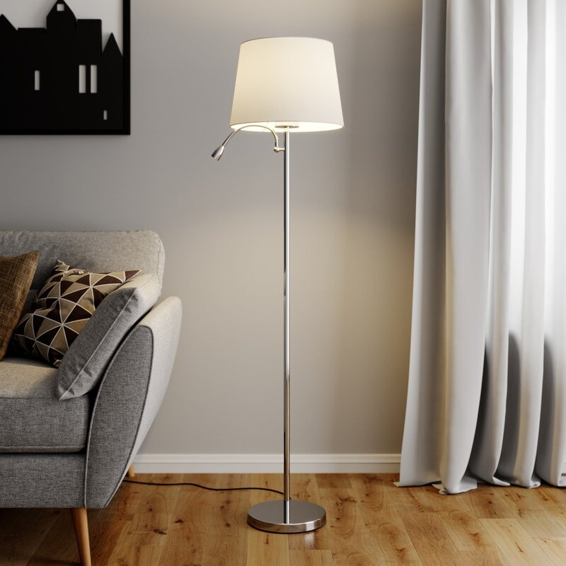 Lindby Benjiro Stoff-Stehlampe LED-Leselicht Wohnzimmerleuchte Standleuchte 175 - 4251096546767