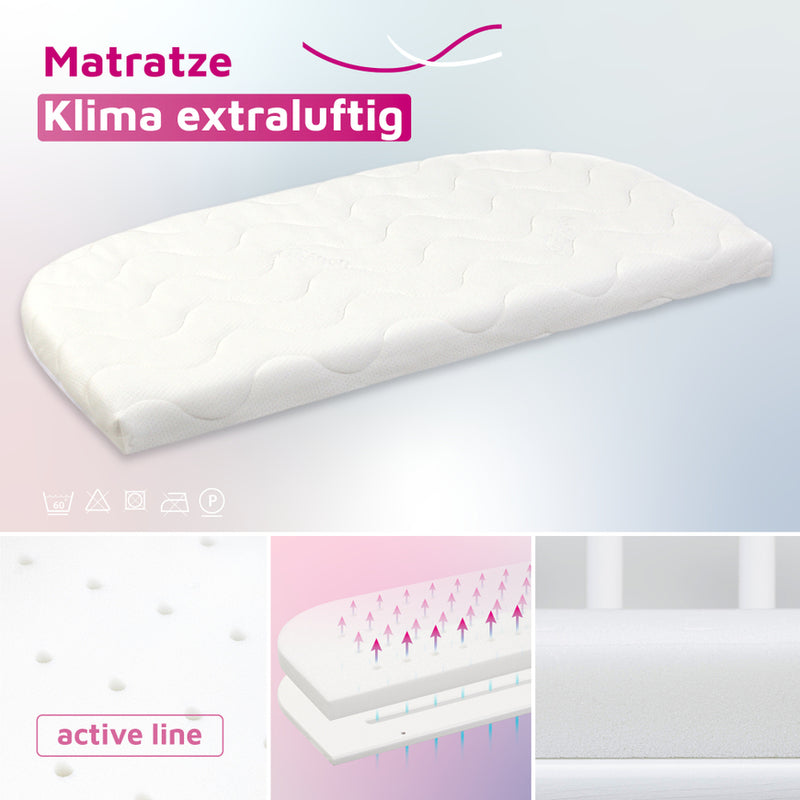 babybay Matratze Bettauflage Klima extraluftig Original Bezug Weiß Schaumstoff - 2000567517100