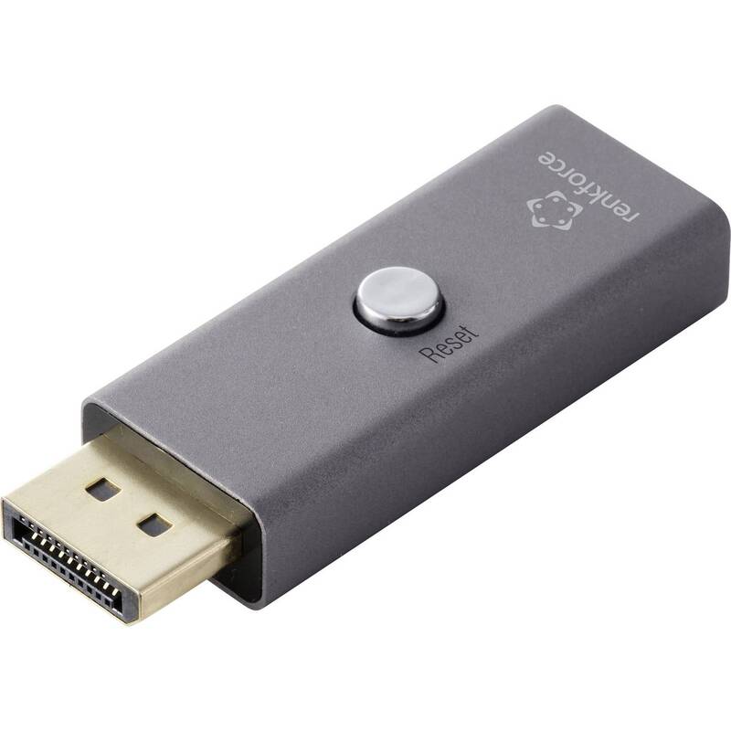 Renkforce EDID Emulator DisplayPort Adapter Monitor TV Headless Aluminium 8K UHD - 4064161488301