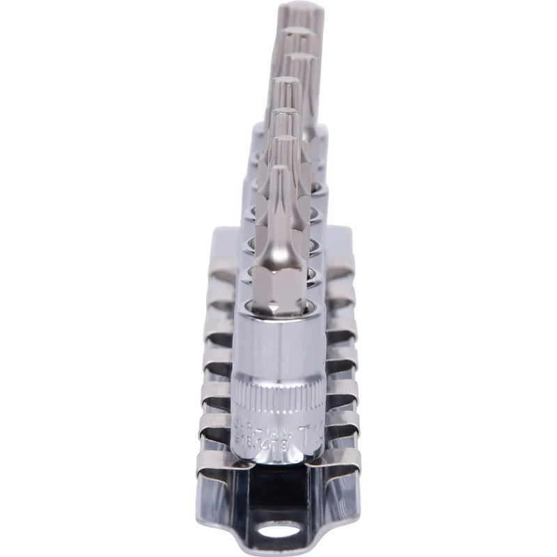 KS Tools Stecknuss-Set 1/4" (6,3 mm) Chrom-Vanadium TORX inkl. Clipleiste 7 -tlg - 4042146356654