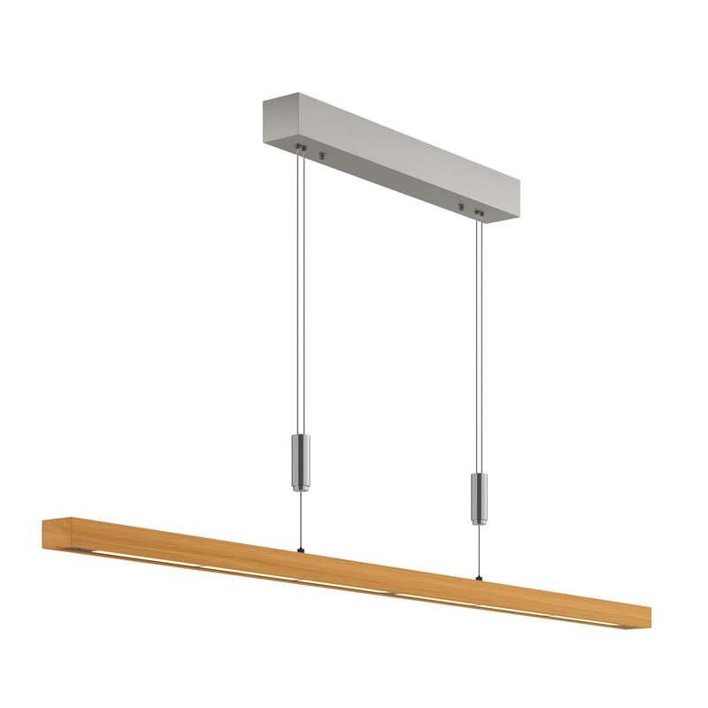 quitani Pendelleuchte Hängeleuchte Nora LED Lampe dimmbar Eiche natur 118cm - 4251096531824