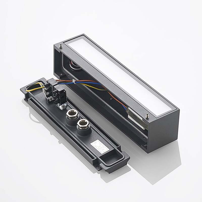 Arcchio Wandleuchte Außen anthrazit LED Lengo 2-flg 3000K 4000K IP65 25cm - 4251911714043