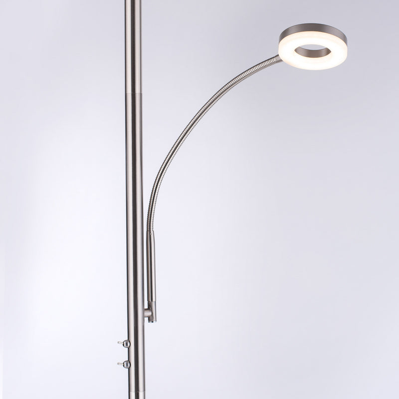 LOLA Smart LED-Deckenfluter Rocco dimmbar mit Lesearm Farbwechsel silber 195cm - 4043689978969