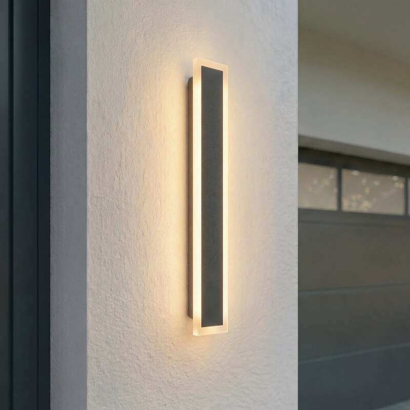 Lucande Außenwandleuchte Ilora LED Gartenlampe schwarz CCT IP65 60cm 380Lumen - 4255830910494