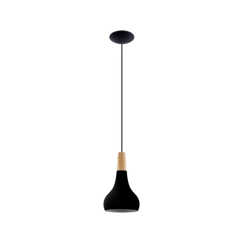 EGLO Hängeleuchte Pendelleuchte Sabinar Lampe schwarz Stahl Holz Wohnzimmer - 9008606235773