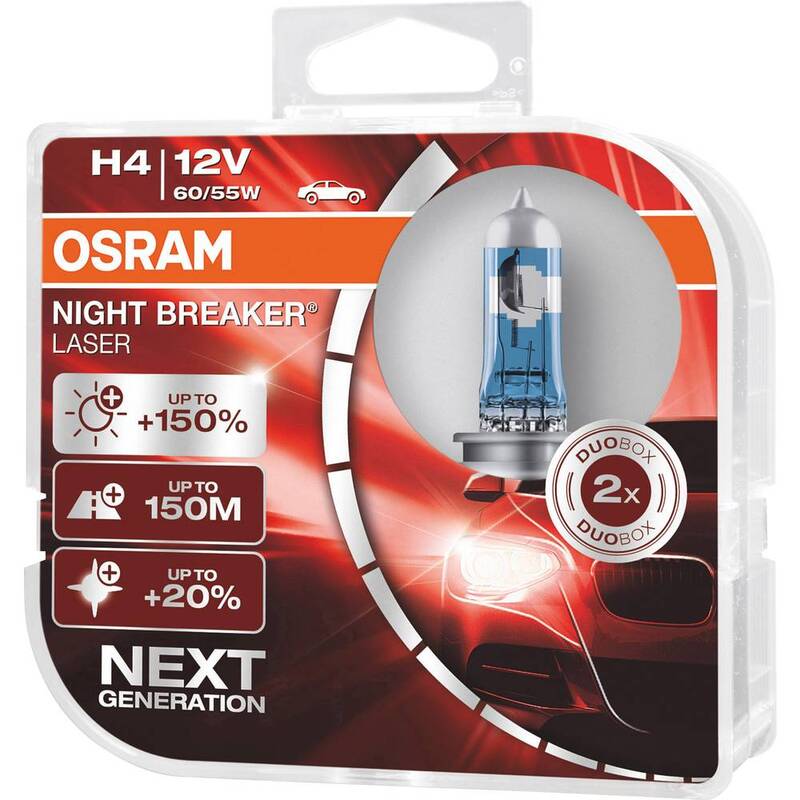 Osram Halogen Leuchtmittel Glühlampe Night Breaker Laser Next Generation H4 12V - 4062172387477