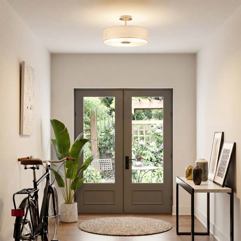 Lindby Deckenleuchte Josia LED Lampe Leuchte dimmbar nickel chrom Ø 47 cm 28 cm - 6291105709576