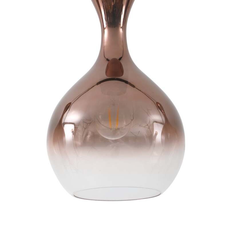 Lucande Hängeleuchte Lyrisa LED Pendelleuchte dimmbar kupfer schwarz 3-flg 22cm - 4251911778298