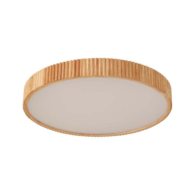 Lindby LED-Deckenleuchte Velua 50 cm dimmbar CCT Holz weiß 3600 lm - 4255830903649