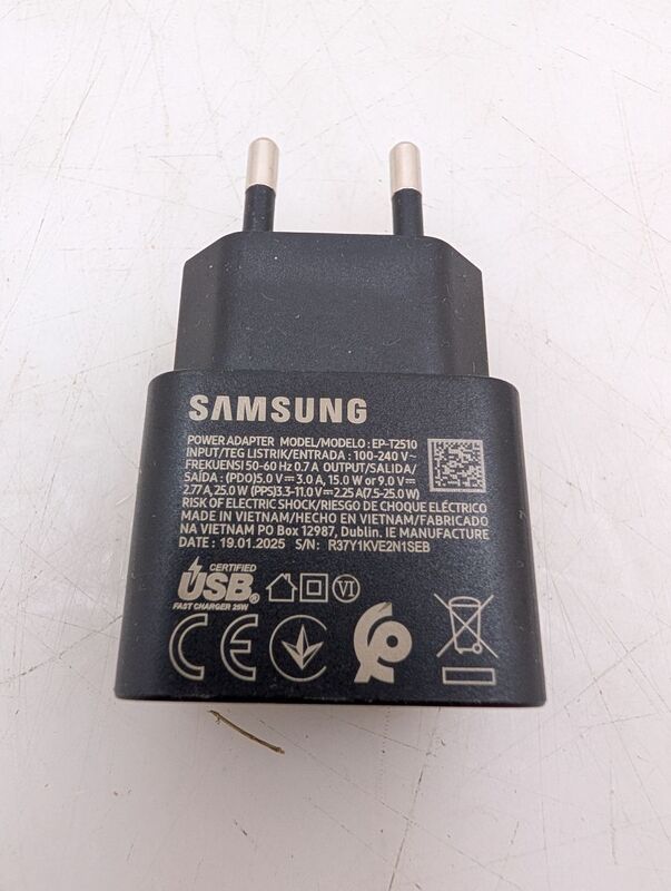 Samsung Ladegerät Netzteil Schnellladegerät USB-C Datenkabel Schwarz 25 W - 8806094912029