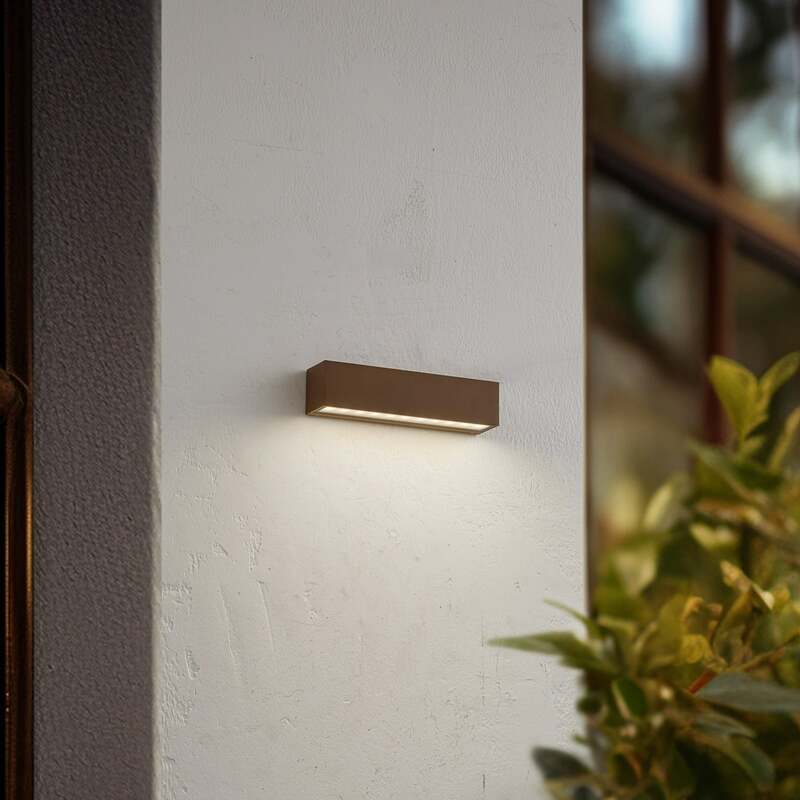 Lucande Außenwandleuchte Lengo LED Gartenlampe Wandleuchte braun IP65 3000K - 4251911798401