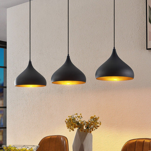 Lindby Elamira Pendelleuchte Hängelampe Deckenlampe Lampe 3-flm E27 schwarz g305 - 4251911726633