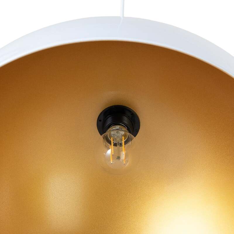 ROYALTECH Hängeleuchte Pendelleuchte Lipeo weiß gold Metall E27 LED Ø 50 cm - 8682835454634