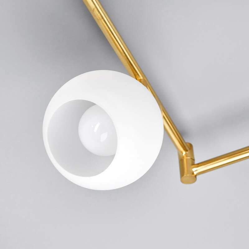 Lindby Deckenleuchte Deckenlampe Elaina messing Glas E14 Opalglas 6 flammig736 - 6291106553338