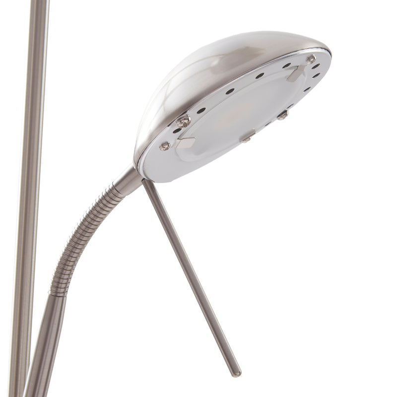 Lindby LED Stehleuchte Josefin dimmbar Leselicht Lampe nickel satiniert 180cm - 4251096532388