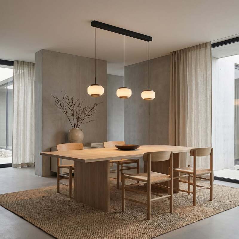 Quitani Hängelampe Hängeleuchte Shiro LED Pendelleuchte dimmbar weiß walnuss - 4255830910838