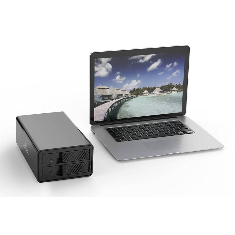 RENKFORCE 2BAY 3,5" HDD-Gehäuse USB 3.0 für 2 SATA-Festplatten bis 16 TB - 4064161339696