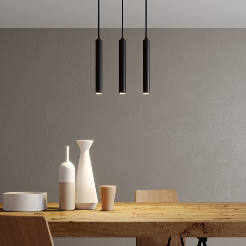 Arcchio Pendelleuchte Hängelampe LED Franka schwarz Aluminium lang - 4251096568653