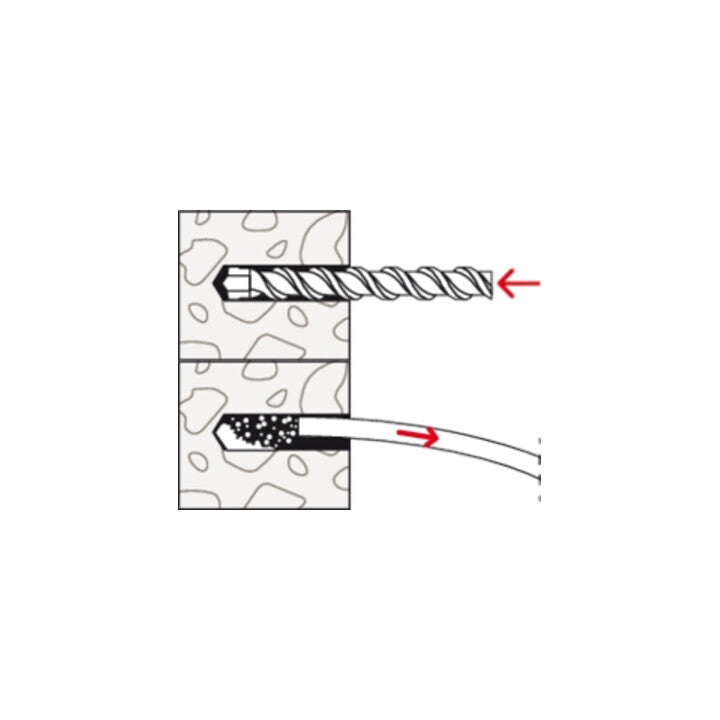 fischer Langschaftsdübel Universaldübel Dübel 8x100 grau Schraube Nylon 7 SETS - 4048962440119