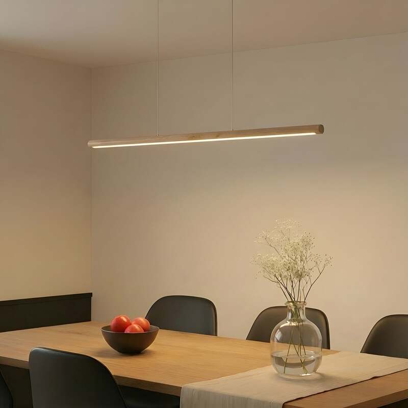 Lucande Holz Hängeleuchte Pendelleuchte Maruta LED 3000K 120 cm Balken Lampe - 4251911792799