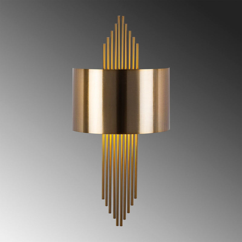 Wandleuchte 619-A gold patiniert dimmbar Wandlampe Metall Höhe 75cm Leuchte - 8681875584608